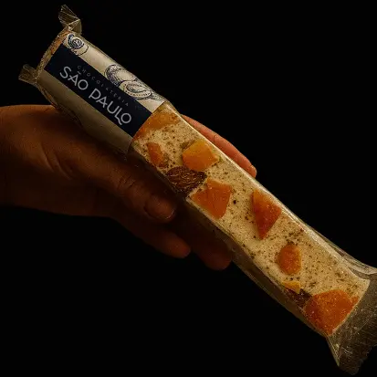 Torrone de damasco com amêndoas – barra 100g