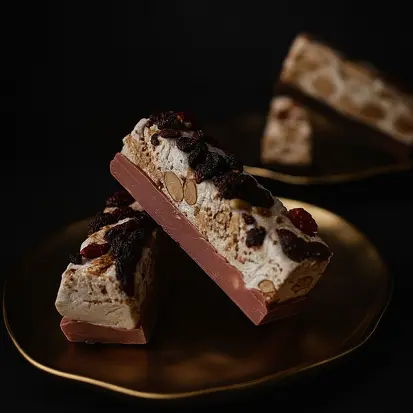 Torrone de frutas vermelhas e chocolate Ruby