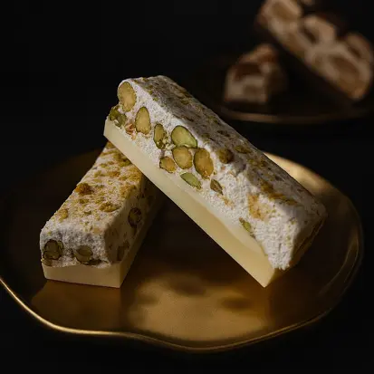 Torrone de pistache com chocolate branco